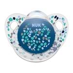 Ficha técnica e caractérísticas do produto Chupeta Nuk Trendline Silicone Ortodôntica Tamanho 2 +6 Meses Azul com 1 Unidade