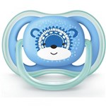 Ficha técnica e caractérísticas do produto Chupeta Ultra Air Azul Urso 6-18 Meses Philips Avent