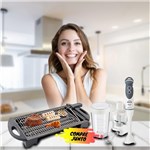 Churrasqueira Elétrica Fischer Grill Preta 4513-9419 + Mixer Philips Walita 400w Branco e Cinza 110v