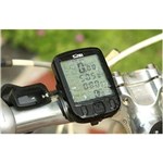 Ficha técnica e caractérísticas do produto Ciclo Computador Velocimetro Bike com Fio a Prova D Agua - Preto