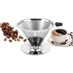 Ficha técnica e caractérísticas do produto Coador Café Expresso Filtro Peneira Aço Inox Pour Over Reutilizável