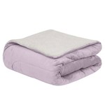 Coberdrom Casal Queen Naturalle Fashion Sherpa e Flannel Rose