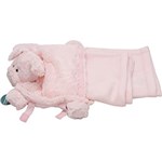 Ficha técnica e caractérísticas do produto Cobertor Animal Planet Pelúcia 3x1 Porco Rosa