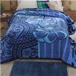 Cobertor Casal Dyuri Nuria 1 Peça Microfibra Jolitex Azul