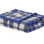Ficha técnica e caractérísticas do produto Cobertor Casal Guaratinguetá Boa Noite Xadrez Azul - Azul Royal