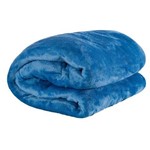 Cobertor Casal Queen Manta de Microfilha 01 Peça (toque Aveludado) - Azul