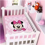 Ficha técnica e caractérísticas do produto Cobertor Jolitex Infantil Berço Bebê Disney Minnie Coração Rosa