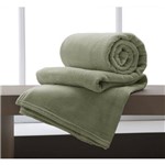 Ficha técnica e caractérísticas do produto Cobertor Manta Microfibra Casal 180x220cm Home Design Verde Corttex