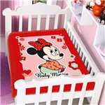 Cobertor Menina Jolitex Disney Baby Minnie Florzinha Vermelho