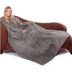 Cobertor TV com Mangas Microfibra 1,35X1,70m - Grafite - Bene Casa