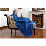 Ficha técnica e caractérísticas do produto Cobertor Tv com Mangas Solteiro 1.60x1.30m Azul - Loani