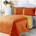 Ficha técnica e caractérísticas do produto Cobre-leito Dual Color Casal com 2 Porta-travesseiros Laranja e Amarelo Orb