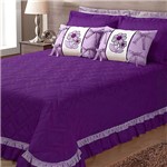 Ficha técnica e caractérísticas do produto Cobre Leito Queen Siena com 2 Porta Travesseiros Roxo - Casaborda Enxovais