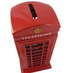 Cofre Cabine Telefonica Londres Dinheiro Moeda Cofrinho Miniatura Telefone Londrino Decoracao Presen