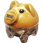 Cofre Contador de Moedas Pig Bank Dourado - In Brasil