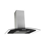 Coifa de Parede 70cm Vidro Curvo Terim Black Inox