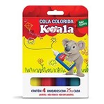Ficha técnica e caractérísticas do produto Cola Colorida Escolar Koala C/ 4 Cores - Delta