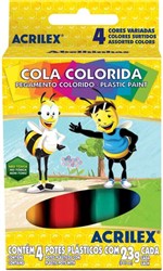 Ficha técnica e caractérísticas do produto Cola Colorida Estojo com 04 Cores 23G Duzia Acrilex