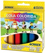 Ficha técnica e caractérísticas do produto Cola Colorida Estojo com 06 Cores 23G Duzia Acrilex