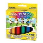 Ficha técnica e caractérísticas do produto Cola Colorida 23g Acrilex Com 6 Cores