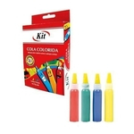 Ficha técnica e caractérísticas do produto Cola Colorida Kit - 4 Cores - 25g Cada