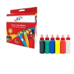 Ficha técnica e caractérísticas do produto Cola Colorida Kit - 6 Cores - 25g Cada