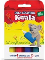 Ficha técnica e caractérísticas do produto Cola Colorida Koala com 04 Cores 25G Estojo Delta
