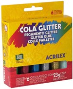 Ficha técnica e caractérísticas do produto Cola com Glitter 23g 2923 6 Cores Acrilex - 1