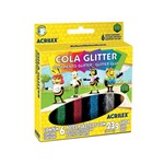 Ficha técnica e caractérísticas do produto Cola Glitter 6 cores Acrilex 23g cada