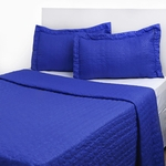 Ficha técnica e caractérísticas do produto Colcha Casal Boutis Soleil Azul Indigo Com 2 Porta-travesseiros - Casa & Conforto