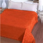 Colcha Chenille Jolitex Lisa com Franja 2,20x2,40m Laranja