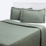 Ficha técnica e caractérísticas do produto Colcha Casal Boutis Daily Verde Com 2 Porta-travesseiros - Casa & Conforto
