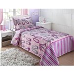 Ficha técnica e caractérísticas do produto Colcha para Cama Dupla Face Infantojuvenil Corttex Boutis Ballet em Poliéster com Porta-Travesseiro 2 Peças - Rosa