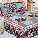 Colcha Queen Patchwork com Porta-travesseiros 150 Fios - Rafaela