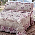 Ficha técnica e caractérísticas do produto Colcha King Patchwork Renda Bege 100% Algodão - Corttex Casa