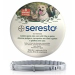 Ficha técnica e caractérísticas do produto Coleira Anti Pulgas e Carrapatos Bayer Seresto para Cães e Gatos Até 8kg