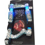 Ficha técnica e caractérísticas do produto Coleira Peitoral Patas de Grife com LED - Azul