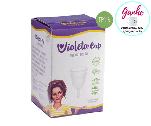 Ficha técnica e caractérísticas do produto Coletor Menstrual Violeta Cup - Transparente - Tipo B