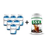 Combo 6 Potes Quitoplan 60CPS + Ssx Shake 500G - Chocolate