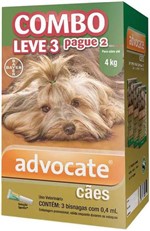 Ficha técnica e caractérísticas do produto Combo Antipulgas Advocate Cães (0,4ML) Até 4KG - Bayer
