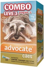 Ficha técnica e caractérísticas do produto Combo Antipulgas Advocate Cães (1,0ML) 4 a 10KG - Bayer
