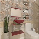 Ficha técnica e caractérísticas do produto Combo 2 em 1 - Gabinete de Vidro 45cm para Banheiro Polônia + Torneira Ibiza Vermelho Cereja
