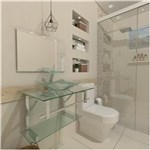 Ficha técnica e caractérísticas do produto Combo 2 em 1 Gabinete de Vidro 60cm para Banheiro Ucrânia Inox + Torneira Ibiza - TRANSPARENTE