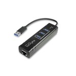 Combo Hub USB 3.0 Expansão de 3 Portas USB 3.0 5 Gbps + Entrada Gigabit Ethernet RJ45 Até 1000Mbps