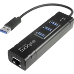 Ficha técnica e caractérísticas do produto Combo HUB USB/LAN 3.0 UHL-300 Preto EXBOM