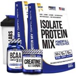 Combo Isolate Protein Mix 1800 G Crea Bcaa e Coqueteleira - Profit