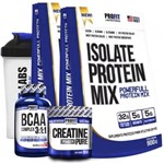 Ficha técnica e caractérísticas do produto Combo Isolate Protein Mix 1800g Crea Bcaa e Coqueteleira Profit