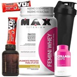 Ficha técnica e caractérísticas do produto Combo Kit de Suplementos para Ganho de Massa Muscular Feminina - Max Titanium