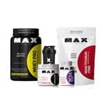 Ficha técnica e caractérísticas do produto Combo Max Titanium ( Whey Protein + Massa + BCAA + Creatina)