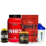 Ficha técnica e caractérísticas do produto Combo Nutri Whey Protein Power Whey Bcaa Creatina Coq - Baun.